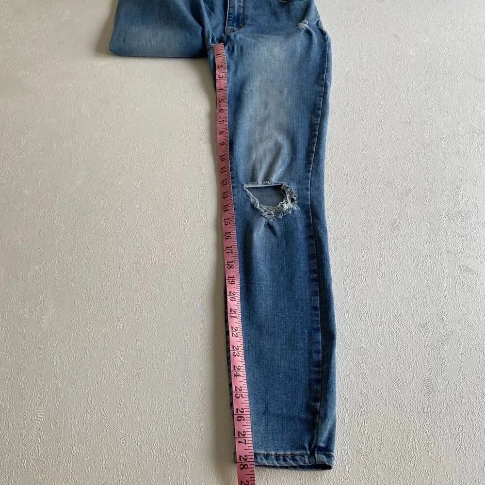 PacSun High Rise Jegging Jeans Size 28 Distressed Skinny Stretch Blue Denim - Picture 5 of 9